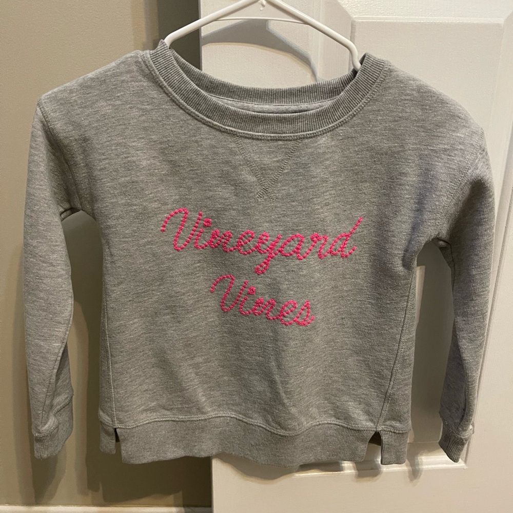 Vineyard Vines Gray and Pink Kids Sweatshirt